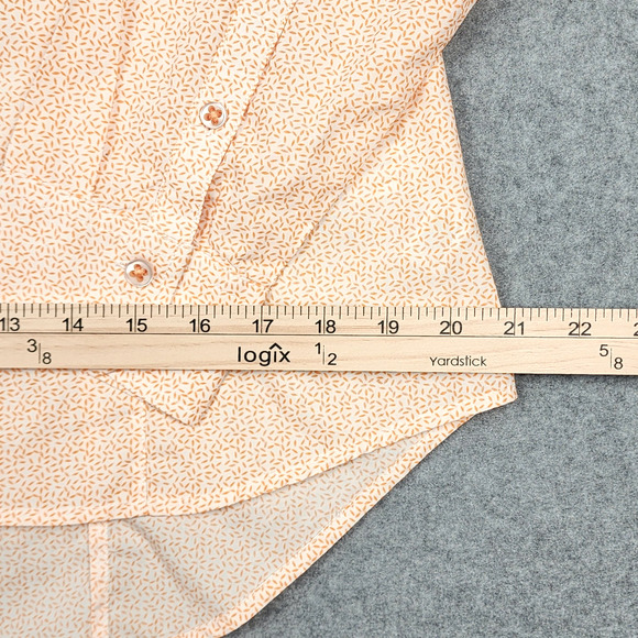Cutter & Buck Women's Long Sleeve Button Up Blouse V-Neck Tangerine Orange Large - Picture 8 of 10